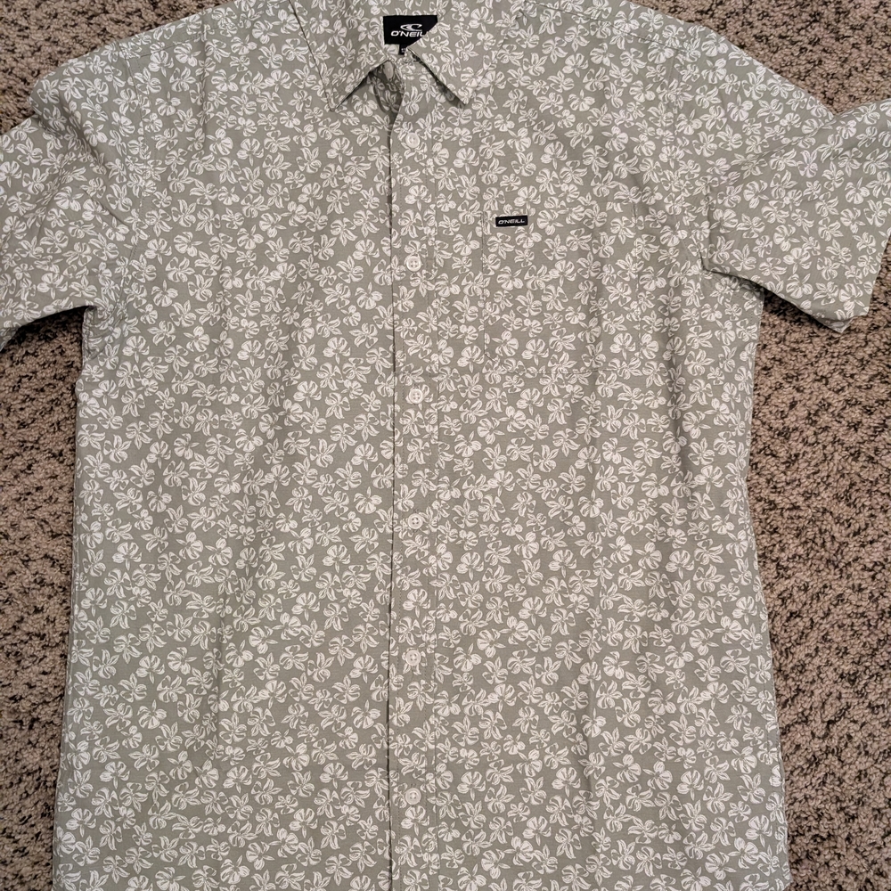 Men's Gray Floral Shirt